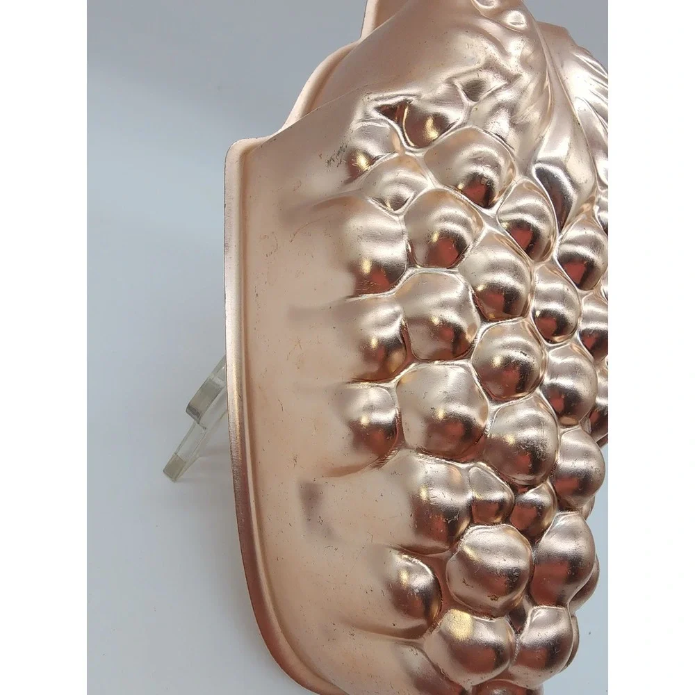 Vintage Copper Grapes Metal Jelly Cake Mold Wall Decor Hanging Kitchenware
